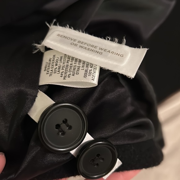 Like New!  Tall Black Loft Wool Belted High Neck Coat - Picture 4 of 9